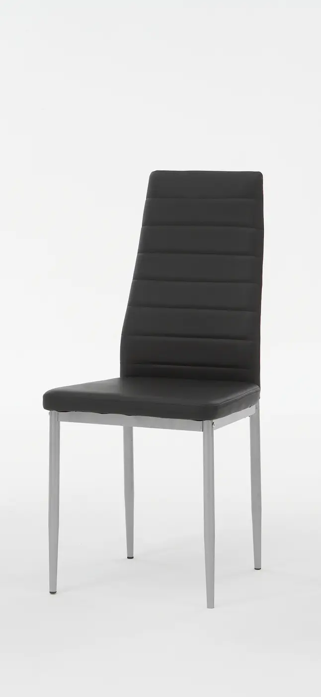 Vierfuß-Stuhl Kunstleder, 03 Schwarz - SIMONE S SIMONE S