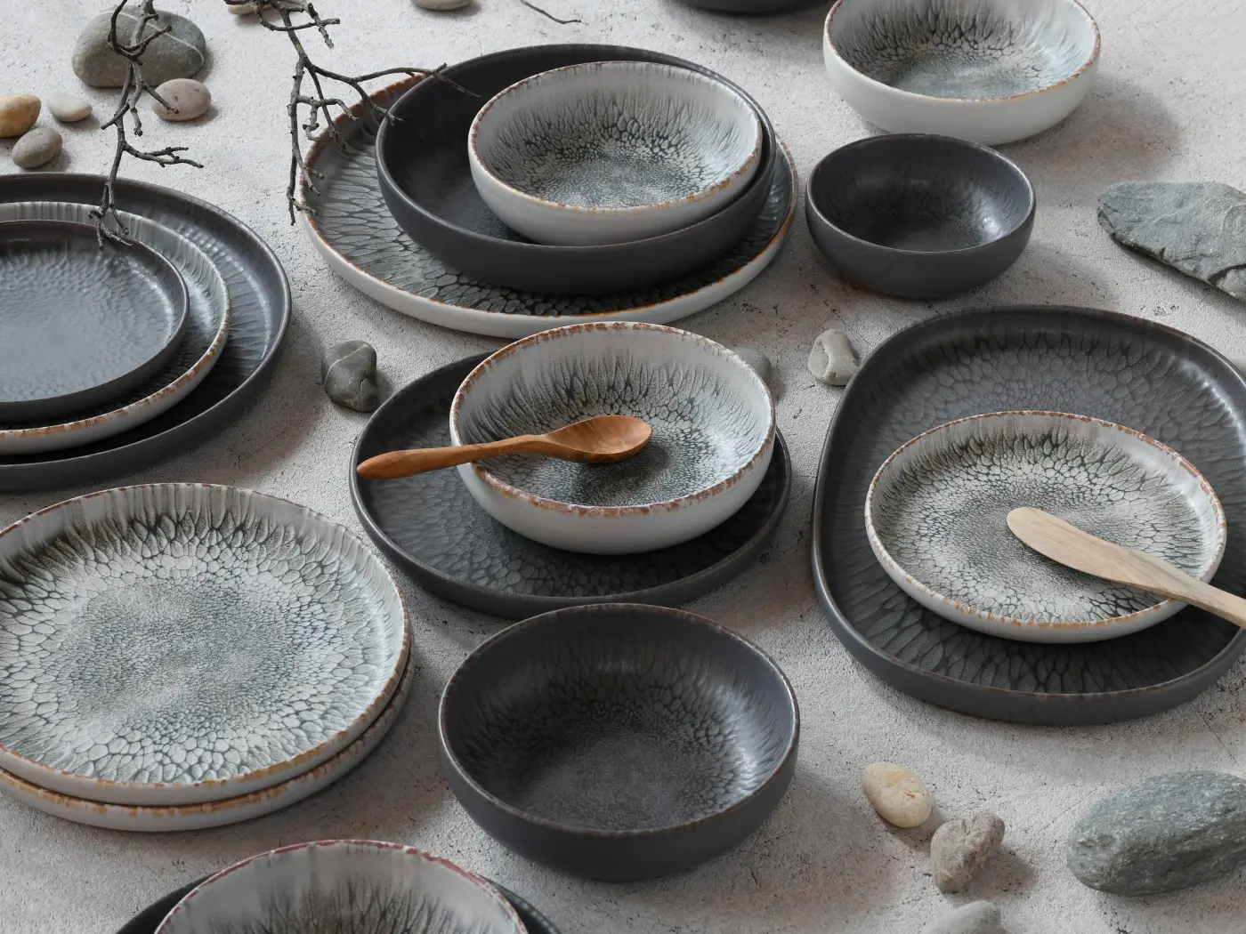 Suppen/Pastateller grau -  UNO VOLCANO