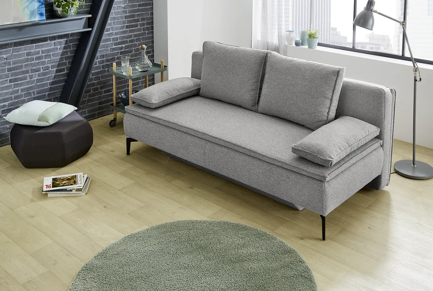 Funktionssofa 342/19 - 342/19 Hellgrau - FUNKTIONSSOFA, 203 X 93 X 100_342/19 - 342/19 HELLGRAU JONAS