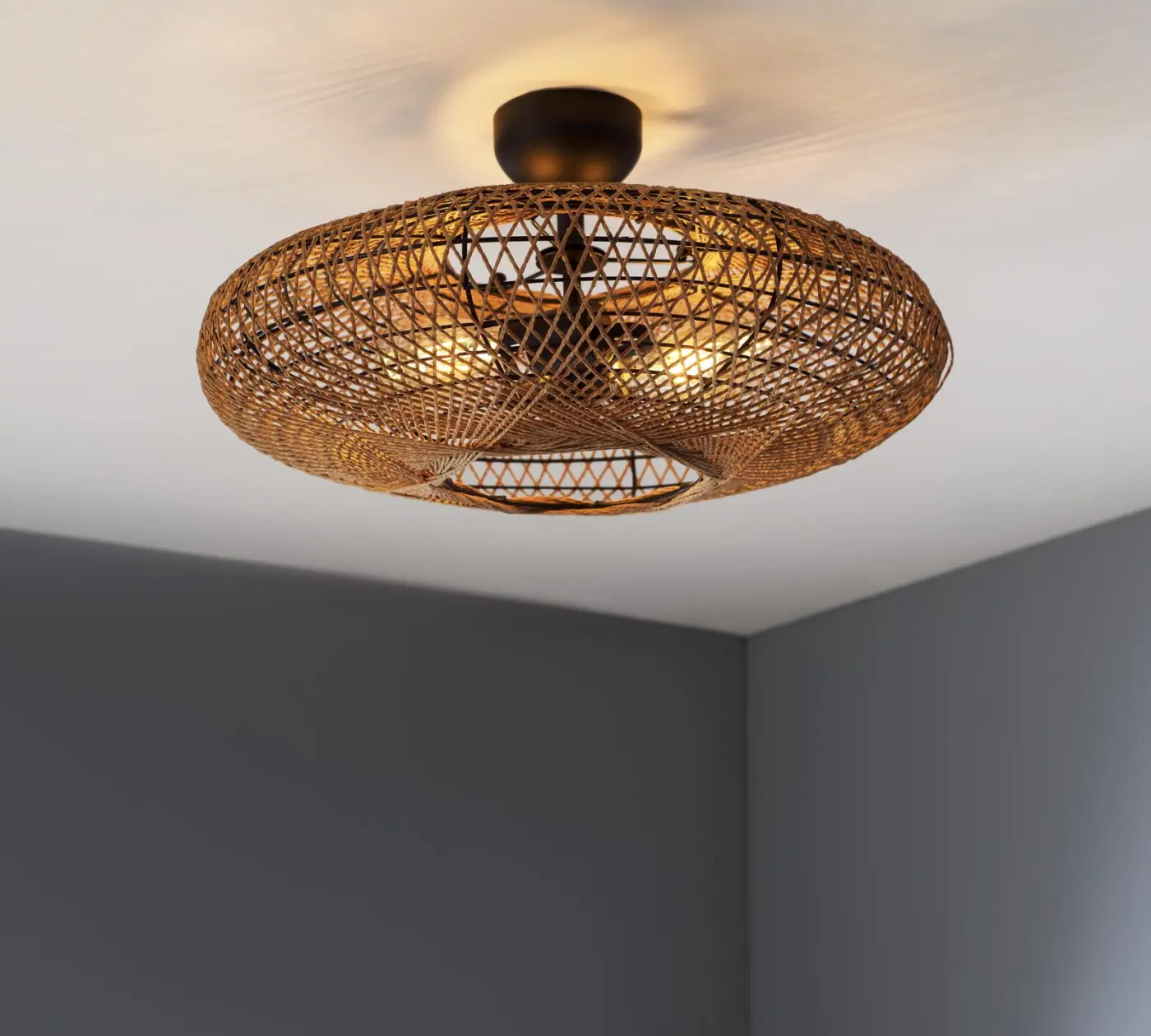 Deckenleuchte Schwarz matt, Braun - 612300236 HEDDA