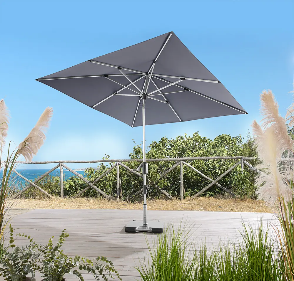 Kurbelschirm Anthrazit -  APOLL