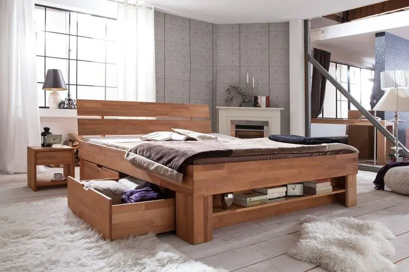 Futonbett Kernbuche massiv - SO-180 SOFIE