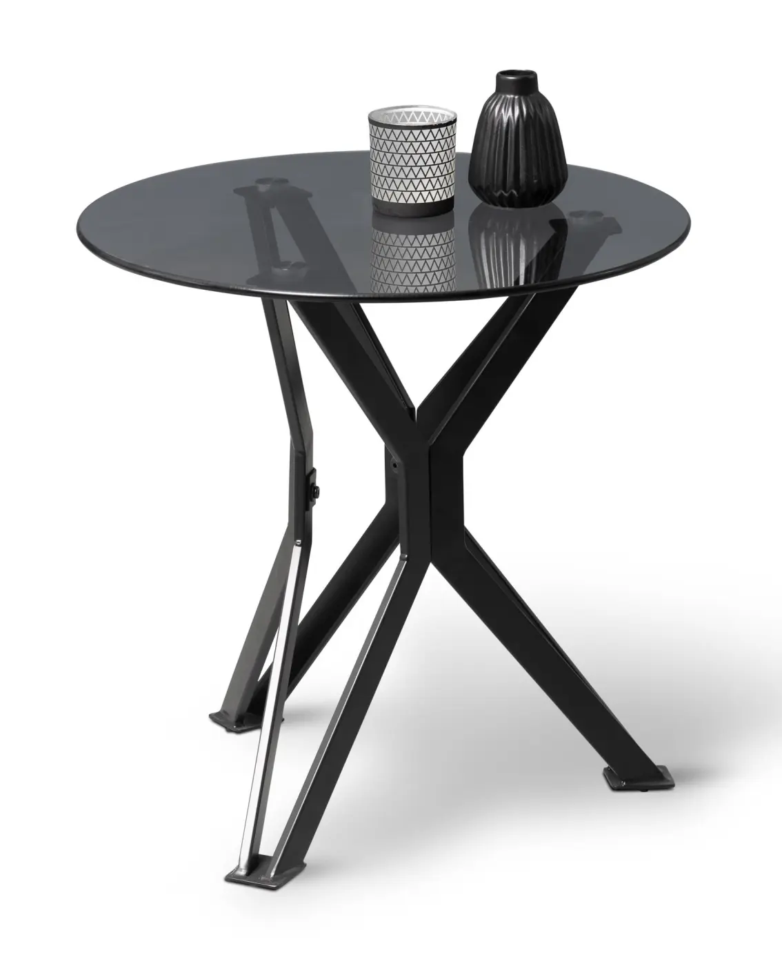 Beistelltisch Deckplatte Sicherheitsglas grau -  MIRI