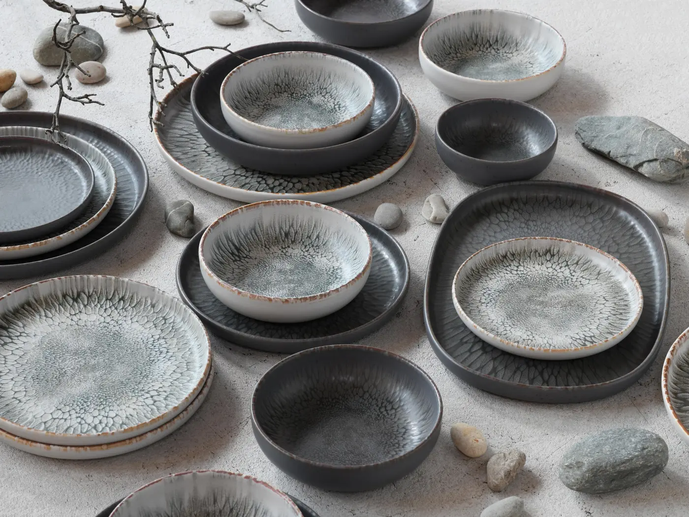 Gourmetplatte grau -  UNO VOLCANO