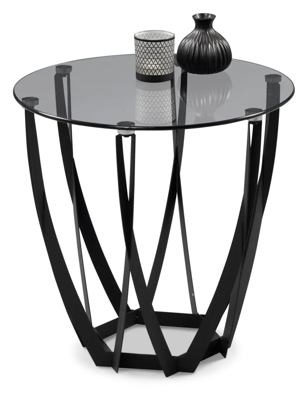 Beistelltisch Tischplatte Sicherheitsglas grau -  MAYA