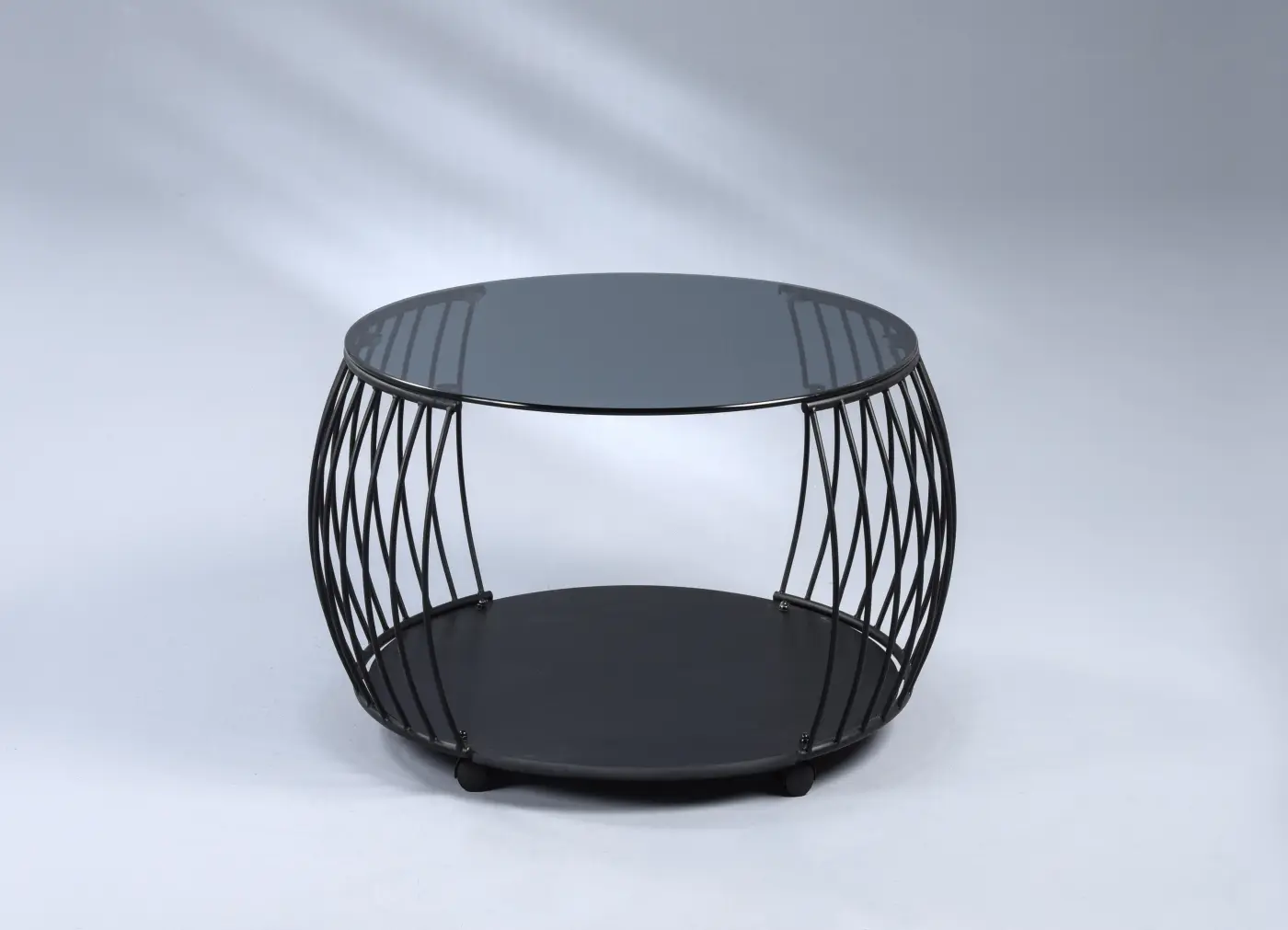 Couchtisch Glas Grau, MDF Schwarz lackiert - 154777 SHANGHAI 1