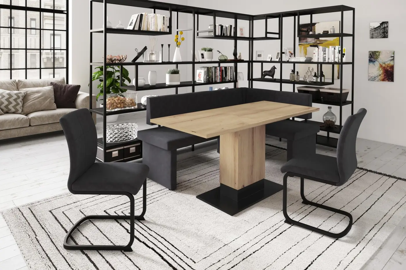 Eckbank Microfaser Vintage, 46 Anthrazit - 920664_MICROFASER VINTAGE, 46 ANTHRAZIT PIA I EB