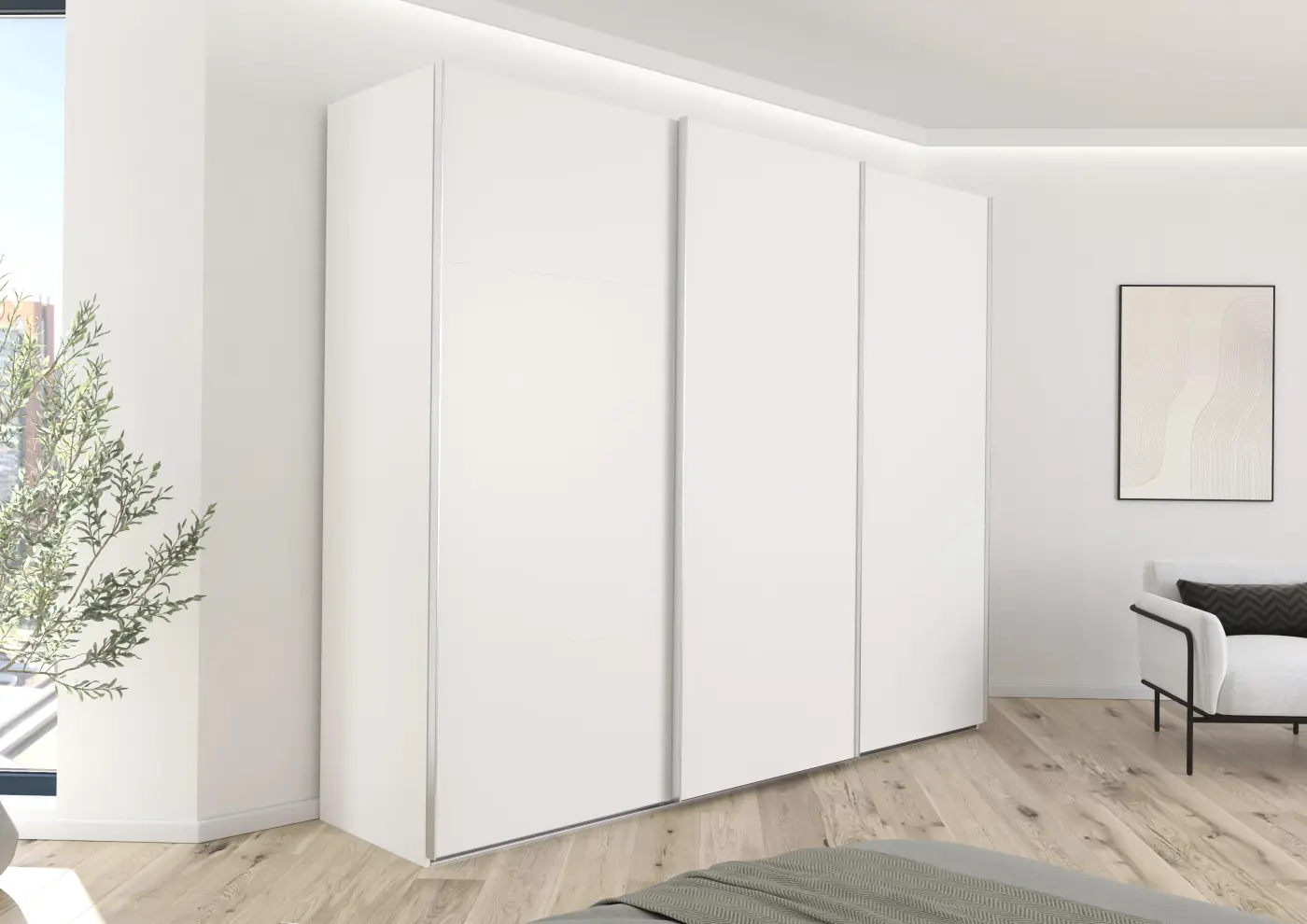 Schwebetürenschrank A815A seidengrau -  CONTIDO